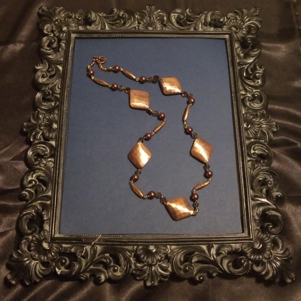 Handstrung Copper finish Necklace